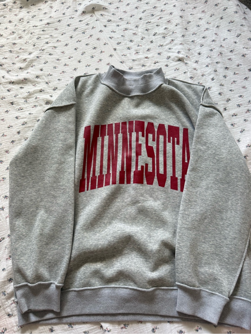 Gray Minnesota Graphic mockneck Sweatshirt